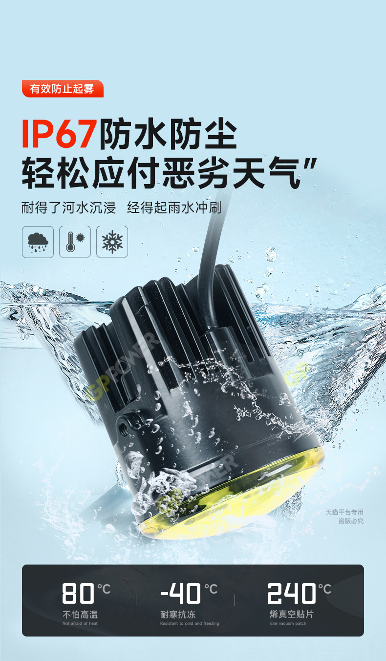 Противотуманные фары 坦克400hi4t黄金眼雾灯高亮led透镜闪电前雾灯总成改装配件专用 Gppower
