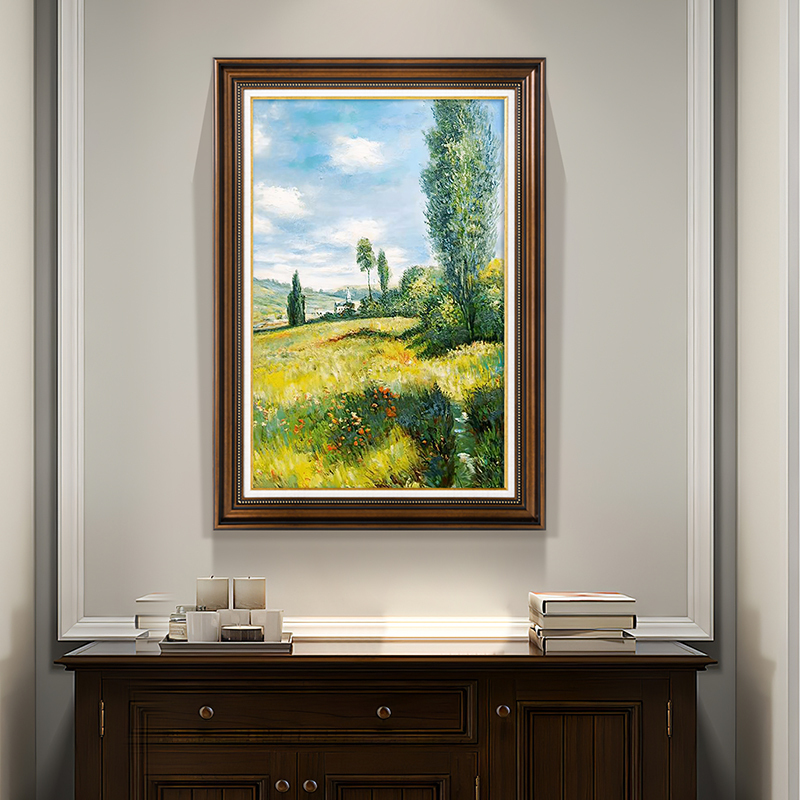 Shengdi Monet Oil Painting Living Room Decorative Painting American-Style Entrance Hanging Painting Vintage Van Gogh Landscape High-End Texture Painting