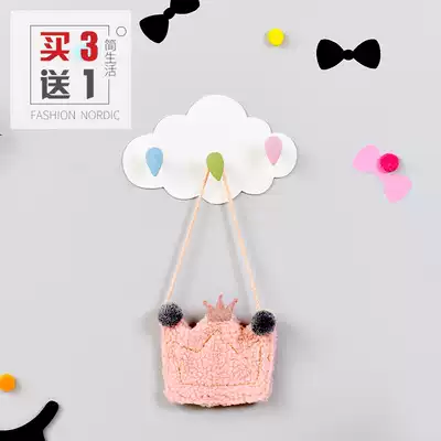 Creative adhesive hook wall hanging coat hook strong adhesive powder room bedroom living room no trace nail wall rear door nail free