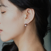 925 Silver Full of Star No Pain Ear Clip Woman No earrings Aural High Level Sensational Retro Earrings Decorated with Mosquito Coil Dish Winter