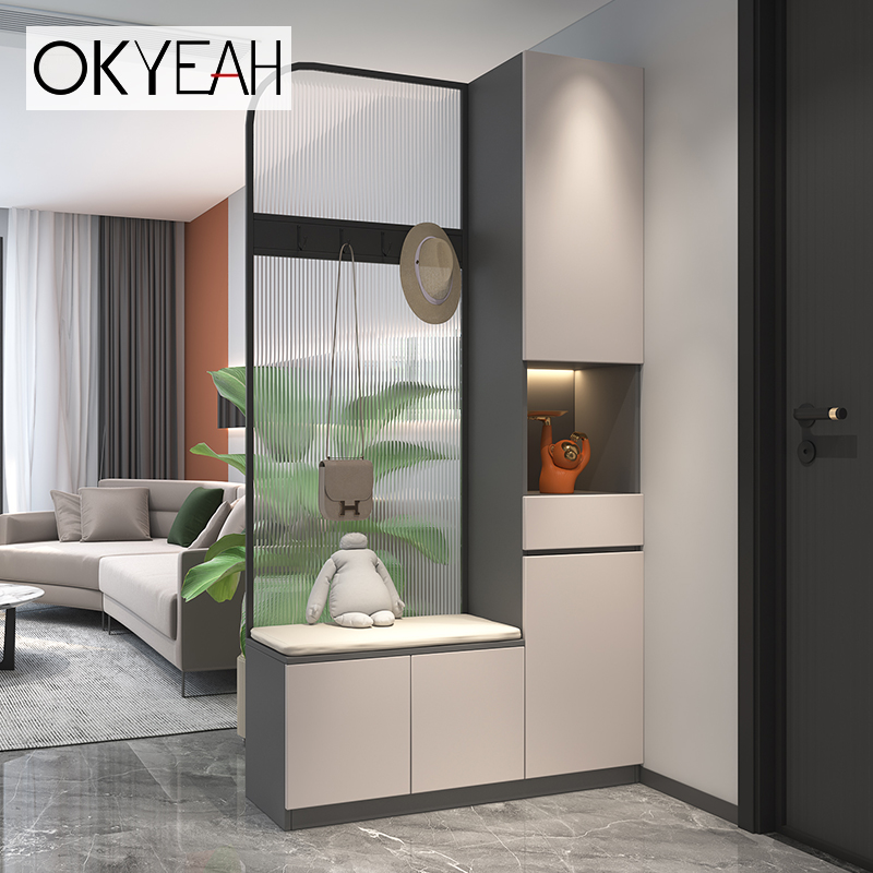 Living room Xuanguan partition cabinet integrated into the door hall cabinet home Changhong glass screen cabinet locker in the door shoe cabinet-Taobao
