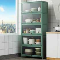 Balcony Shelve Kitchen Supplies Containing Cabinet Floor Multilayer Bowl cupboard Living room with door locker Wood bookcase