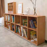 Nordic Day Style Plaid Cabinet Solid Wood Bookcase Oak Floor Cherry Wood Combined Bookcase TV Cabinet Locker short cabinet