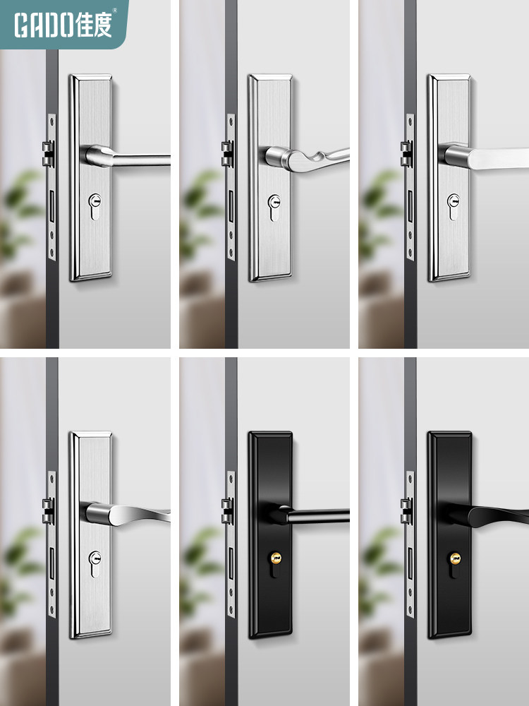 Household Door Lock, Universal Type, Bedroom Door Lock Cylinder, Wooden Door Silent Lock, Old-Fashioned Door Handle, Old Door Lock Replacement Kit