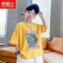 Boys summer short-sleeved t-shirts childrens cotton thin tops middle-aged childrens half-sleeve t-shirts little boys printed childrens clothing