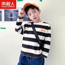 Boys long-sleeved t-shirt childrens pure cotton bottoming shirt spring and autumn boys 2023 new style foreign style spring top