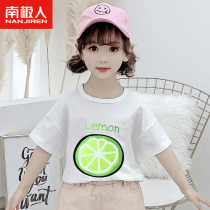 Girls t-shirt childrens short-sleeved summer new baby cotton foreign style childrens clothing bottoming shirt big childrens summer clothing t-shirt