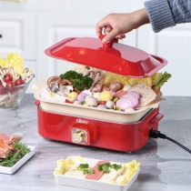 Multifunctional cooking pot home couple Net red pot dormitory smokeless electric baking pan cooking fried small hot pot dual-purpose pot