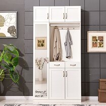 Yi Fen shutter door shoe cabinet simple modern hall cabinet can be customized with clothes mirror porch cabinet hanger