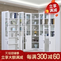 Yifei blister door Corner bookcase Glass door bookcase Film pressure door bookcase locker free combination grid