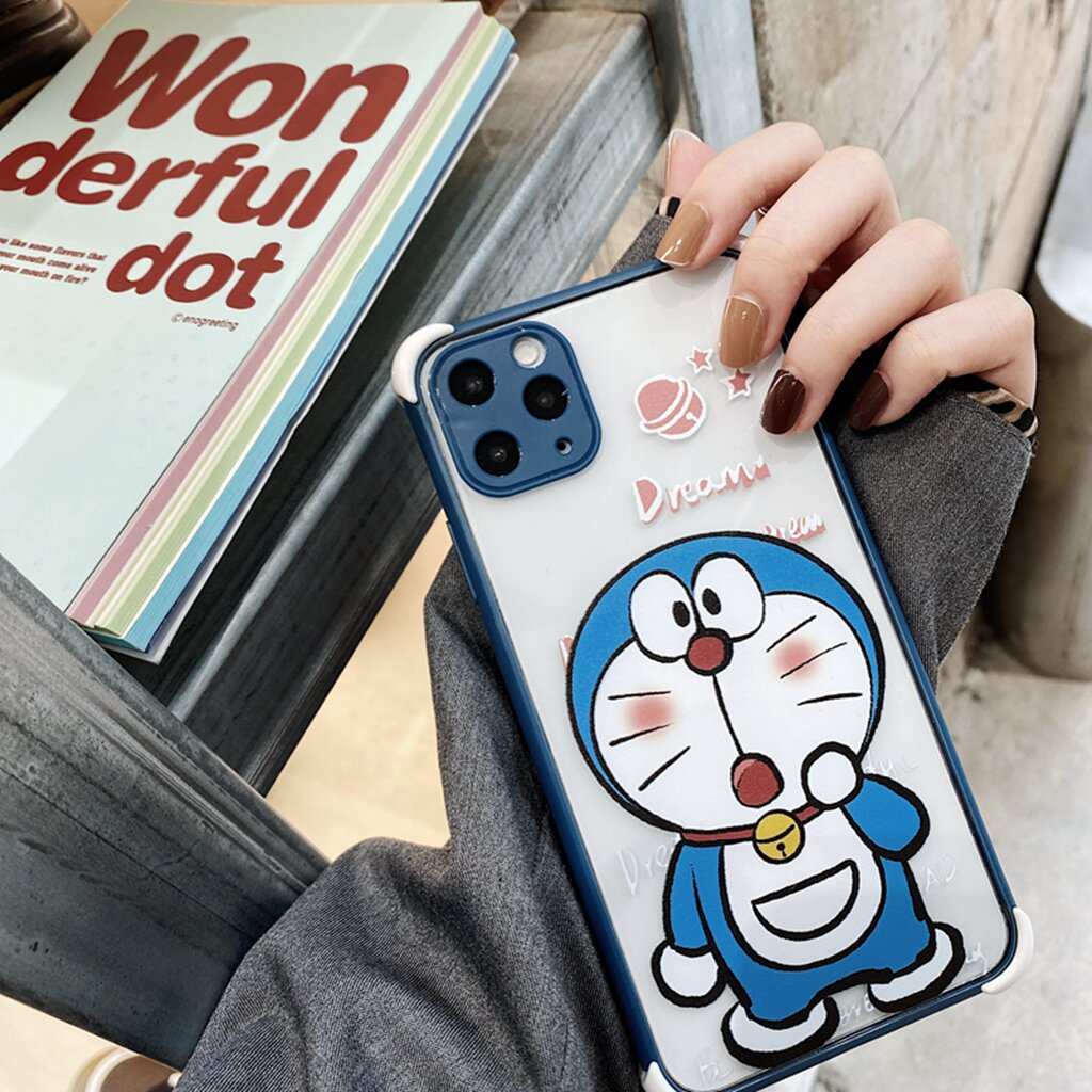 iPhone12 mobile phone protective shell transparent Cartoon applicable 11Pro anti-fall Max all-bag X tide card XS couple XR Silicone se2 ultra-thin 12mini cute ins and soft