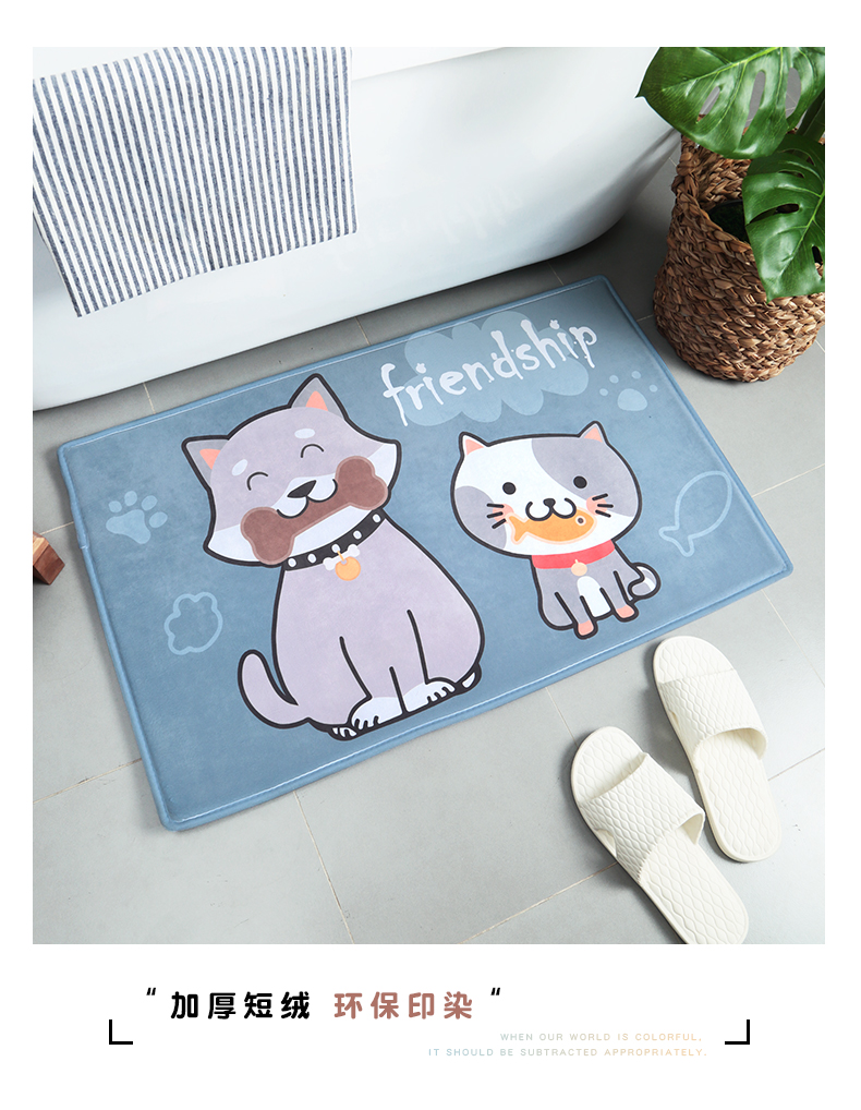Sàn mat cửa mat hấp thụ phòng tắm mat nhà bếp thảm mat cửa mat phòng phim hoạt hình thảm mat - Thảm sàn chiếu xốp gấp