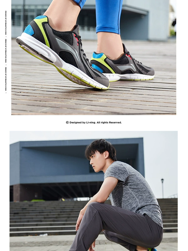 Giày chạy bộ Li Ning giày nam 2019 mùa hè mới giày chạy bộ mùa thu nam lưới thoáng khí bị hỏng mã giày thể thao thông thường - Giày chạy bộ