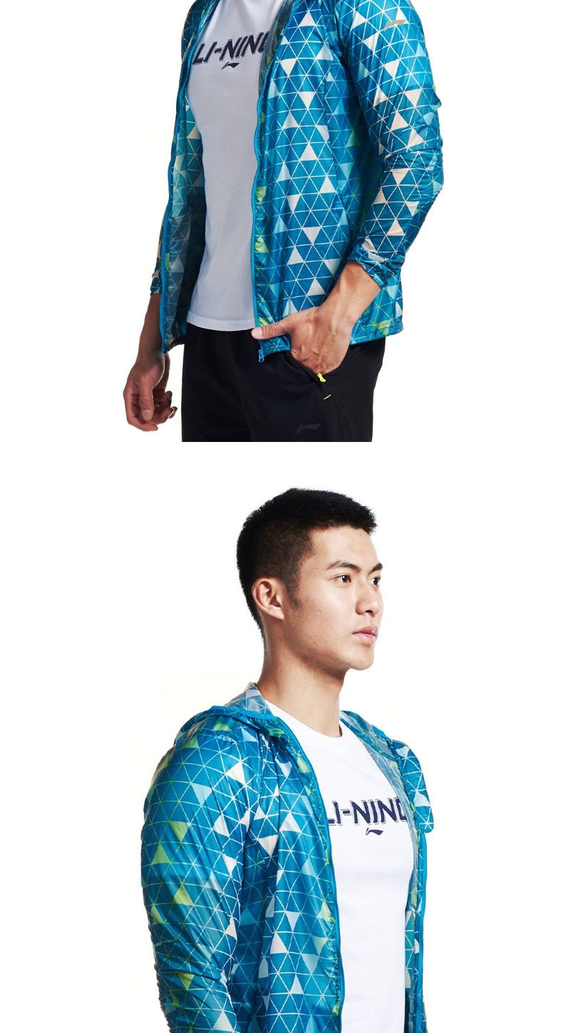 Giải phóng mặt bằng Li Ning mặt trời quần áo bảo hộ của nam giới thể thao áo gió mùa hè nhanh chóng làm khô thoáng khí windproof áo khoác giản dị thoải mái quần áo chống nắng áo gió adidas chính hãng