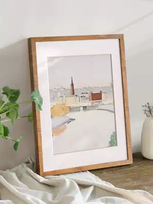 Solid wood wood grain large photo frame hanging wall simple 24 30 inch 36 4K outer frame mounted puzzle picture frame custom A4A3