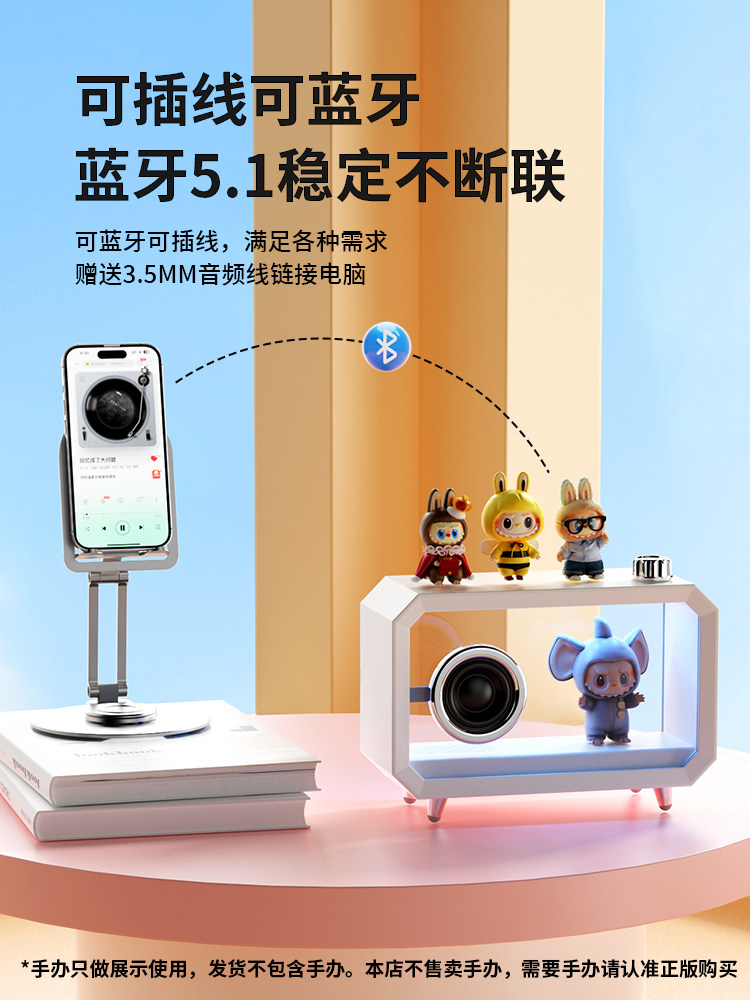 Transparent Gaming Speakers for Desktop Computers, Wired and Bluetooth, Desktop Speakers for Girls, Gift for Best Friend