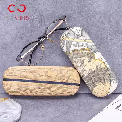 Anti-pressure myopia glasses case men and women Korea fresh creative personality sunglasses case students simple portable eye box