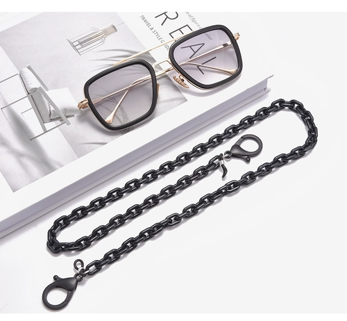 Ретро цепочка, нескользящие солнцезащитные очки на солнечной энергии, цепь, ремешок, простой и элегантный дизайн, популярно в интернете