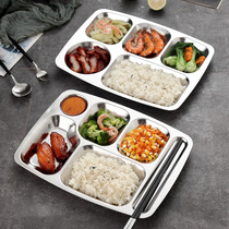 onlycoo 304 stainless steel canteen commercial dinner plate adult 5-grid large rice plate multi-plate plate deepening plate