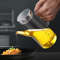 Nordic High Borosilicate Glass oil pot household kitchen with scale large diameter leak-proof oil bottle 304 stainless steel with lid