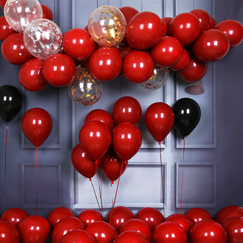 Wedding Romantic wedding room red balloon package Wedding supplies decoration Wedding scene decoration set New house balloon