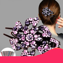 Korean version of duckbill headgear simple hairclip top clip hair accessories Diamond tritooth clip large hair clip large hair mother grab clip