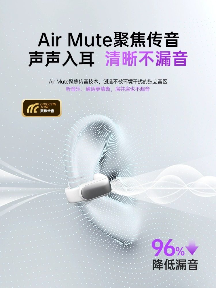 Zengqianqi Bluetooth Headphones Wireless Air Bone Conduction Open-Ear Clip-On Sports Running 2025 New Model for Women