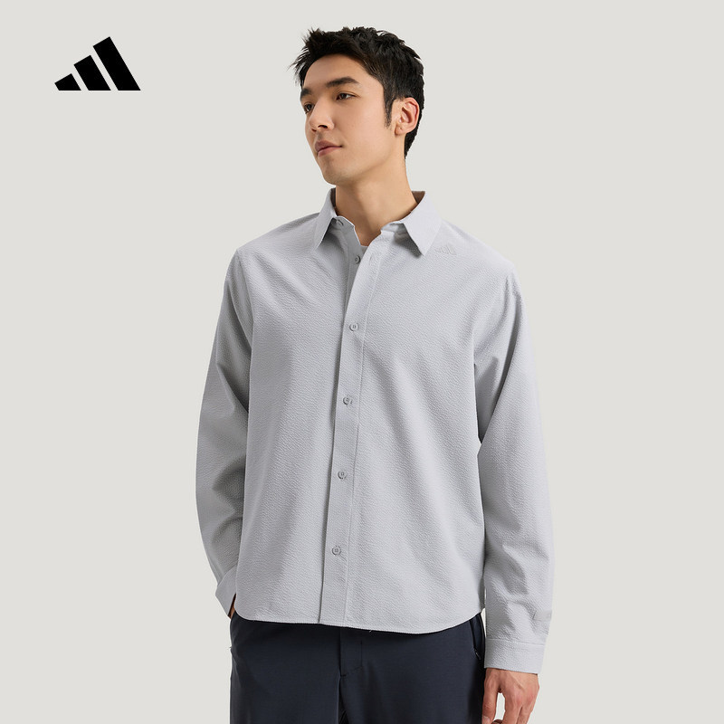 Adidas Adidas Wuzong Series Business Sports Casual Long-Sleeved Shirt 26 Summer Men's Shirt Ke4038