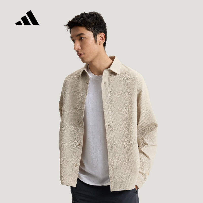 Adidas Adidas Wuzong Series Business Sports Casual Long-Sleeved Shirt 26 Summer Men's Shirt Ke4037