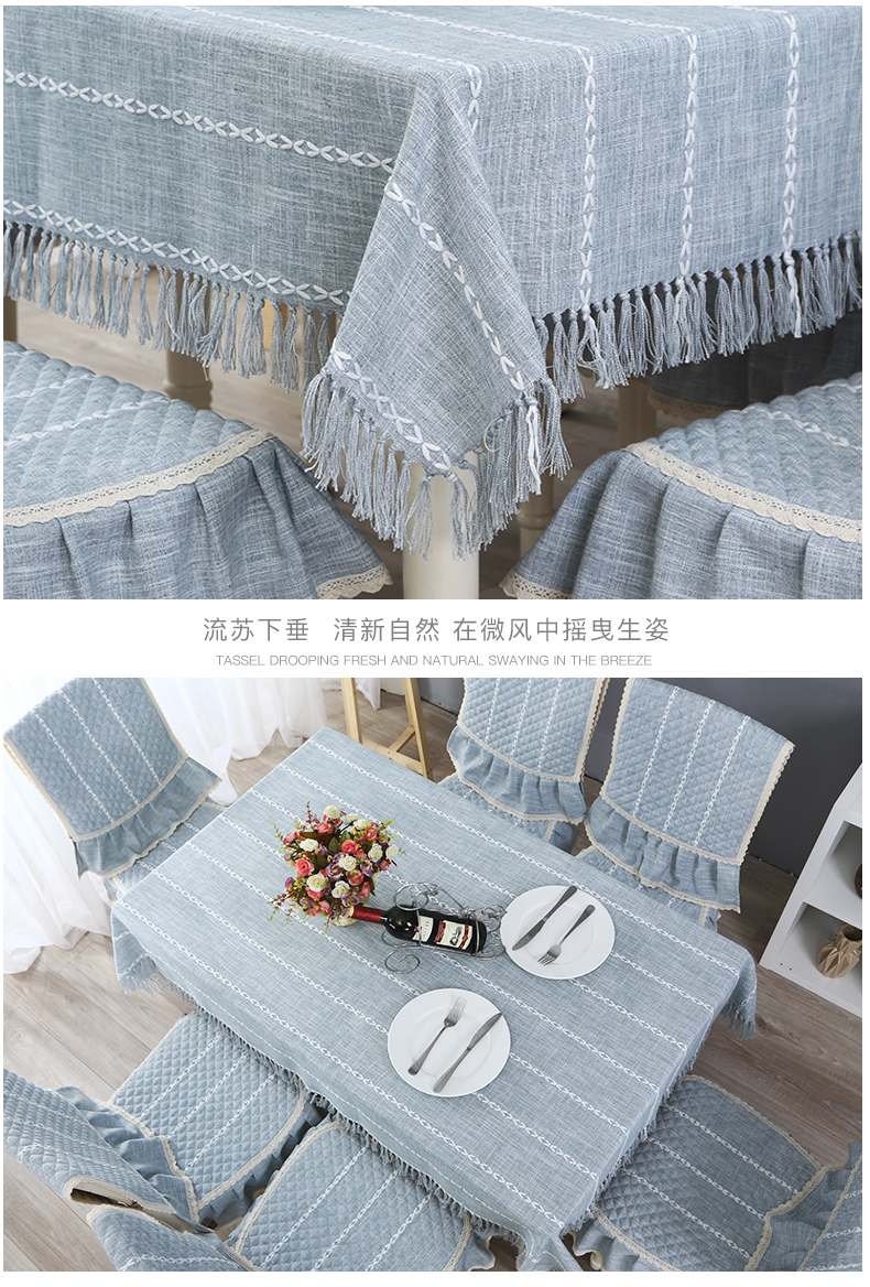 Bàn ăn bọc ghế ăn bọc ghế bộ đệm hiện đại tối giản bàn cà phê khăn trải bàn vải hình chữ nhật hộ gia đình bông và vải lanh khăn trải bàn học caro