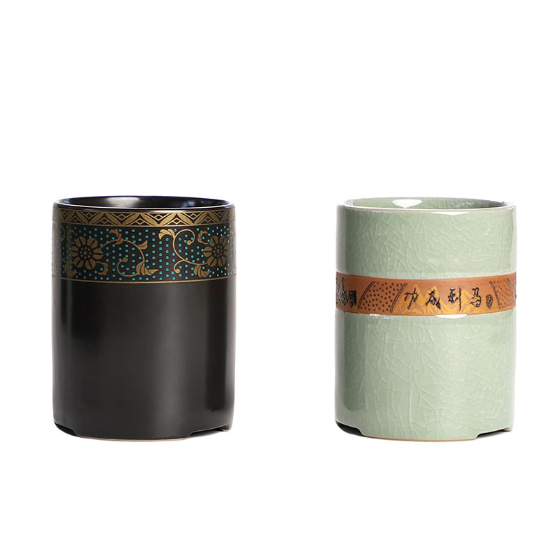 Ceramic Tea Ceremony Six Gentlemen Storage Bucket Tea Making Tools Tea Ceremony Accessories Tea Clip Tea Holder Pen Insert Office Student