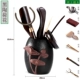 Trà đạo Sáu quý ông đặt Bộ trà Kung Fu Bộ trà tre Clip trà gỗ rắn Công cụ pha trà Ebony Garden Tea Spoon bình ủ trà