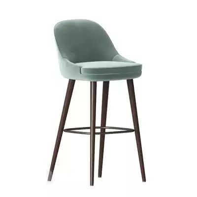 Bar chair Modern simple light luxury Nordic solid wood backrest chair Front desk chair Bar household high stool bar chair