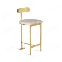 Nordic Light Lavish Stainless Steel Bar Bench Post Modern Minimalist Leather Art Soft Bag Bar Stool Bar High Foot Chair Front Office Bar Chair