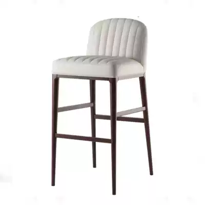 American solid wood bar stool Light luxury modern simple household backrest chair Nordic retro bar chair high stool