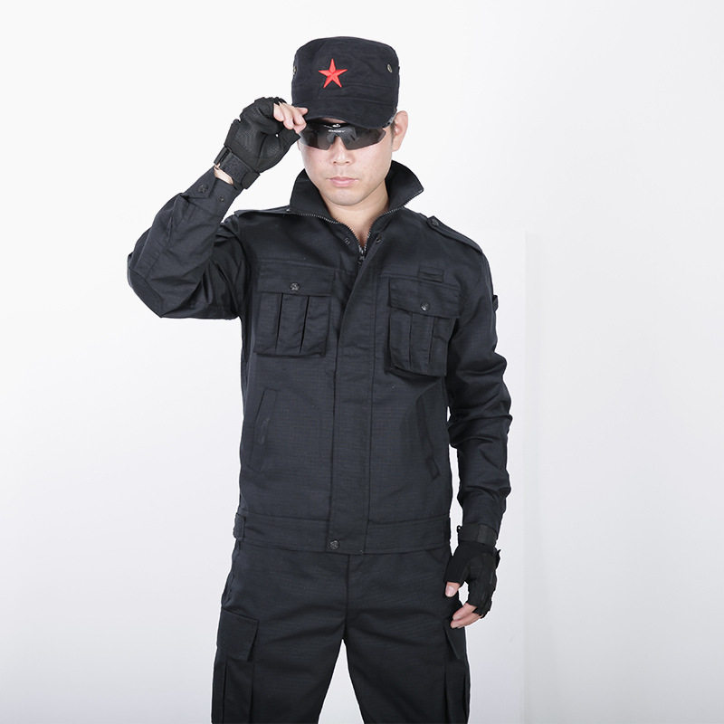 99 black for training clothes suit men's combat training clothing cotton combat training clothes for spring and autumn wear-and-wear tactical uniform military training