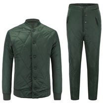 Public land cotton trousers suit cotton padded jacket cotton trousers thickened warm and windproof long sleeve cold area cold cotton coat