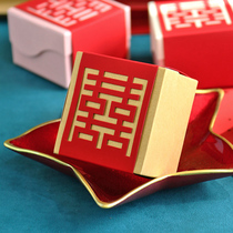 Flower half a new Chinese hollow candy box new paper candy box can be customized name simple wedding candy box