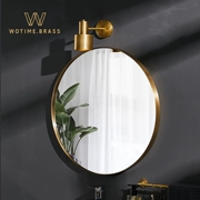Đồng thau treo tường phù hợp gương trang điểm gương gương phòng tắm gương tròn gương tường phòng tắm hiên trang trí gương vàng - Gương