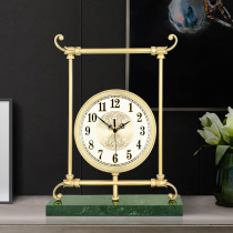 Simple and light luxury clock ornaments Living room Nordic clock creative fashion silent sitting clock ornaments Copper seat clock decoration