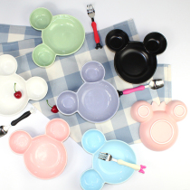 Cute cartoon Mickey ear styling home breakfast plate environmental health children separated dinner plate lunch plate snack plate