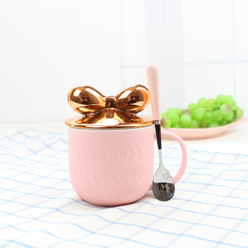 Love graces 18 new plating rose gold fashion ceramic cup grinding heat insulation creative mark cup milk cup