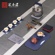 New Chinese waterproof tea mat Linen Zen fabric Kung Fu tea accessories Tea cloth mat Japanese paper woven tablecloth Tea flag