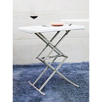 Folding dining table simple household balcony small apartment table portable stall square table lifting computer learning book table