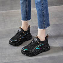 Casual shoes womens shoes 2022 summer new lightweight retro dad shoes black student fashion non-slip sports shoes