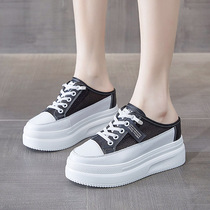 Baotou half slippers womens outer wear summer 2021 new heelless fashion platform platform shoes slippers lazy sandals