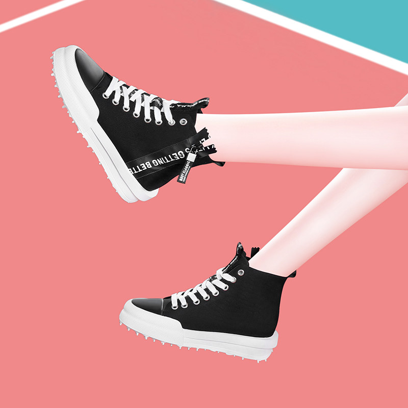 High - gang canvas shoes 2022 new 100 - pitch shoes in autumn 2022 tide thick soles increase small plate shoes