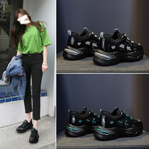 Womens shoes 2022 new winter fleece sports shoes all-match casual shoes autumn soft bottom travel shoes black daddy shoes