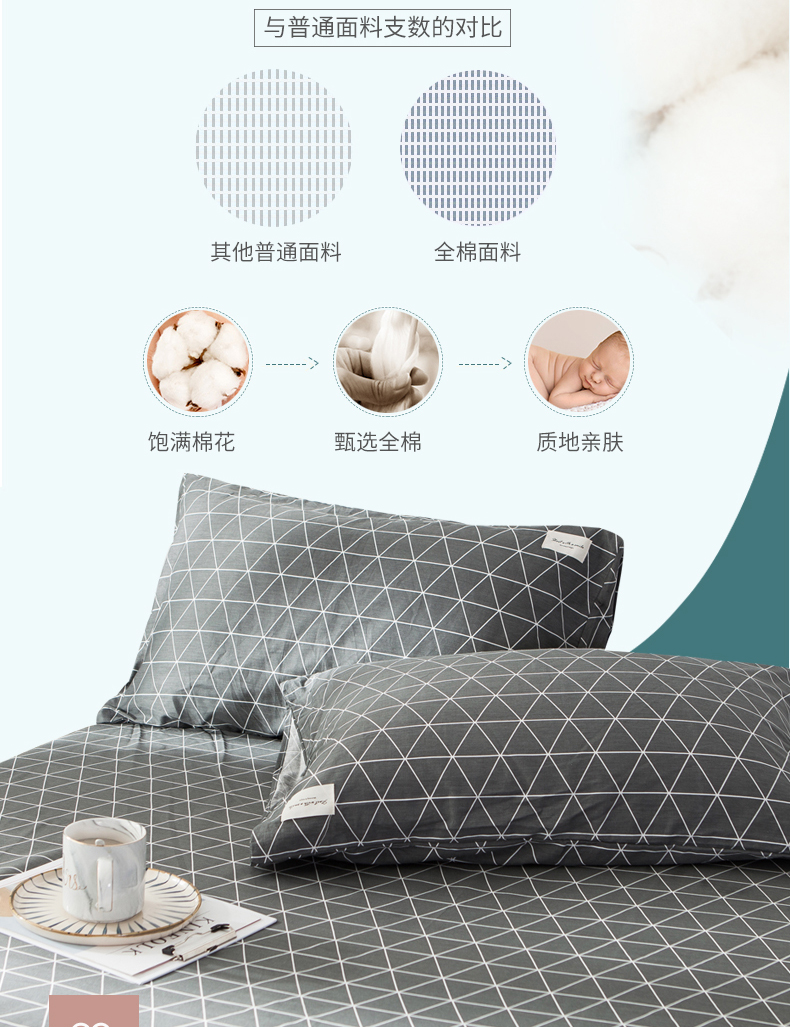 Vỏ gối bằng vải cotton dệt kim đơn giản ở Nam Cực Bộ đồ giường bằng vải bông Vỏ gối [một cặp] - Gối trường hợp gối chống trào ngược