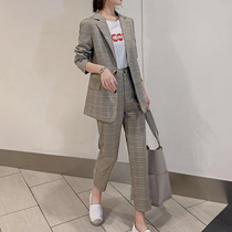 Sandro Moscoloni spring and autumn new small plaid suit suit casual British style blazer womens trend